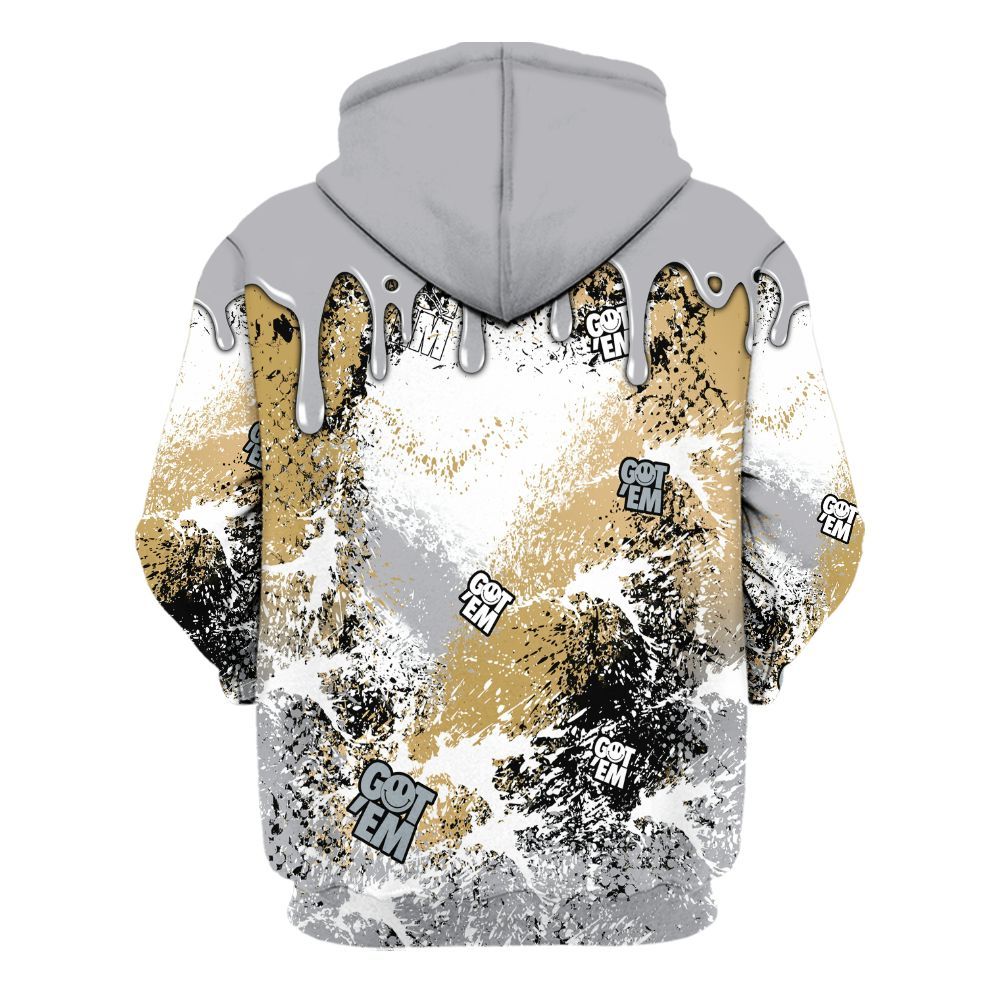 Hoodie To Match Retro High OG Cool Grey 1s - Dripping 23 Drip All Over Print