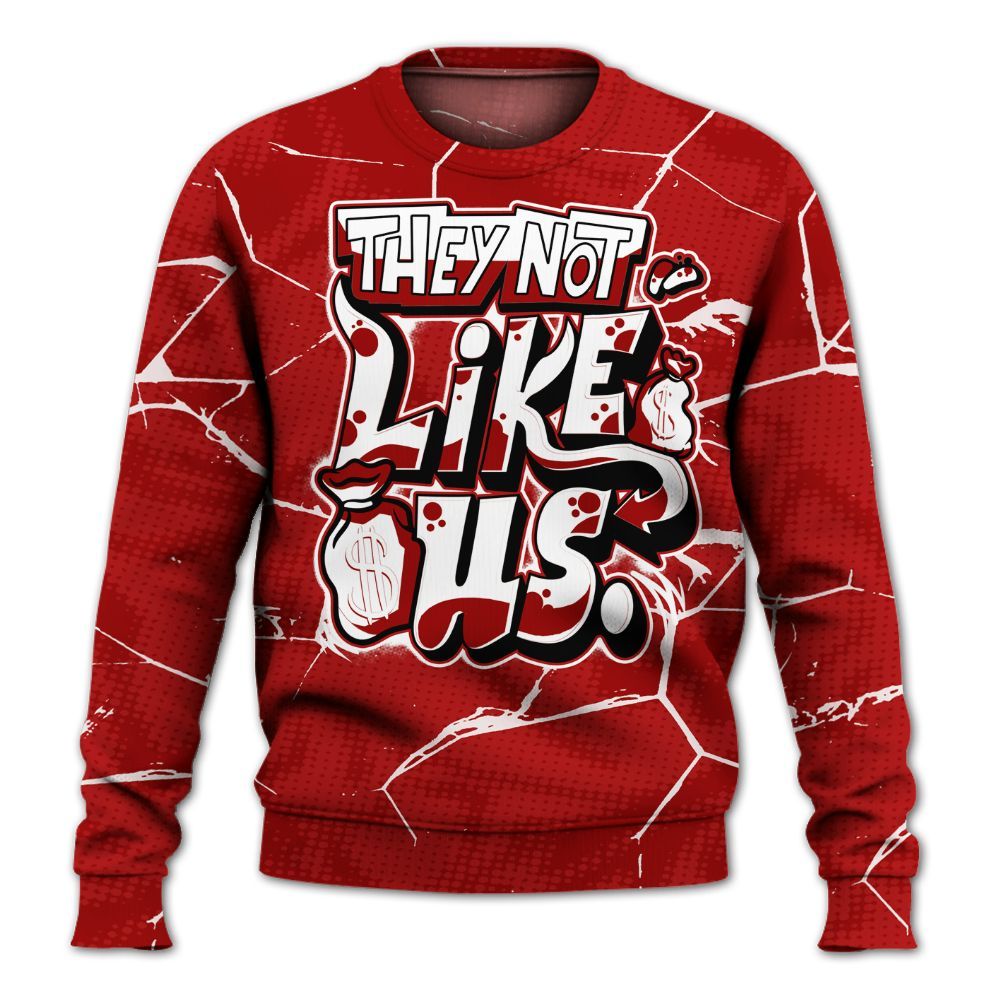 Sweatshirt To Match Low Terror White University Red 1s - Dislike Us Crack All Over Print