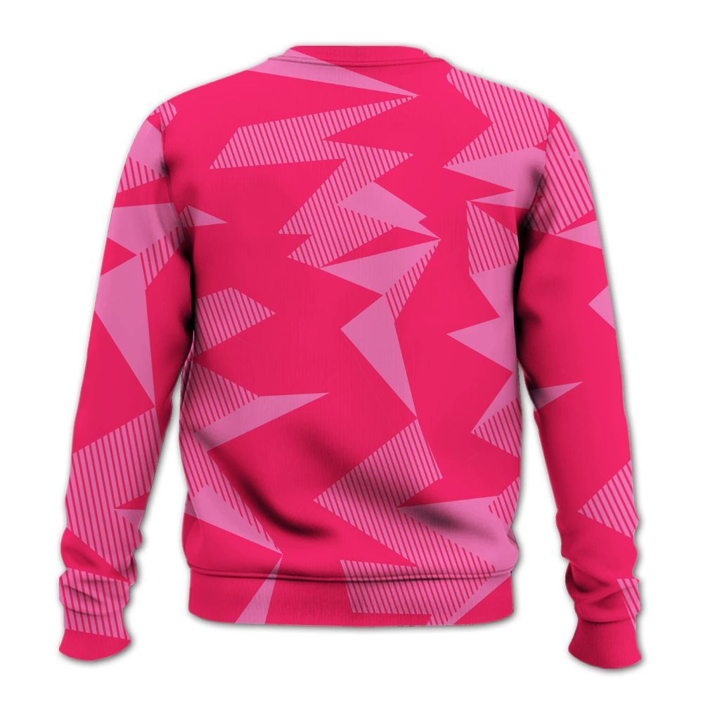 Sweatshirt To Match Air VaporMax Plus Triple Pink - Geometric Camouflage Pattern All Over Print
