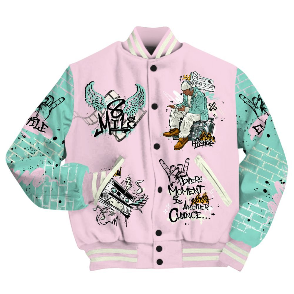 Varsity Jacket To Match Retro Easter 5s - 8Mile Movie Graffiti All Over Print