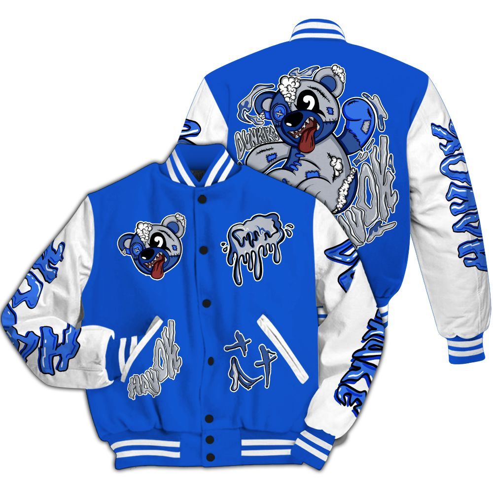 Varsity Jacket To Match Air Foamposite One Royal - Havok Bear All Over Print
