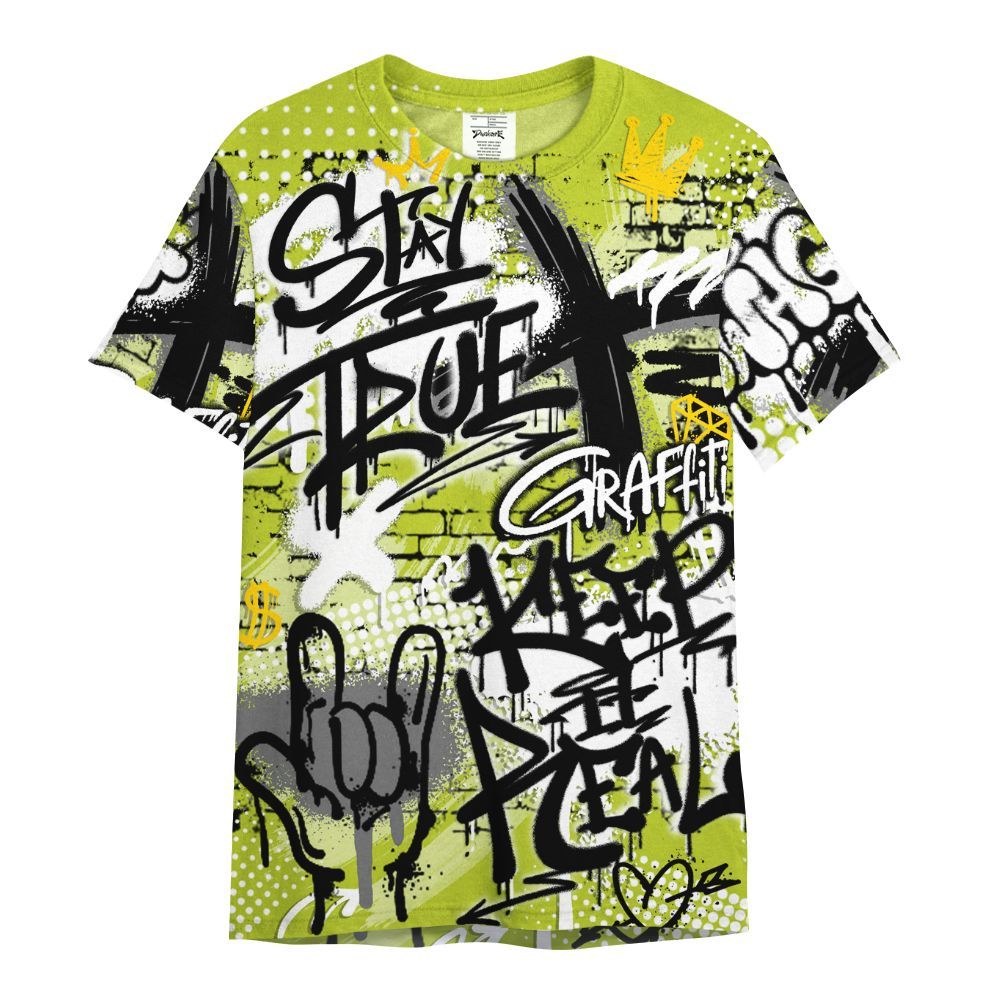 Shirt To Match Bright Cactus 13s - True It Real Graffiti Streetwear All Over Print