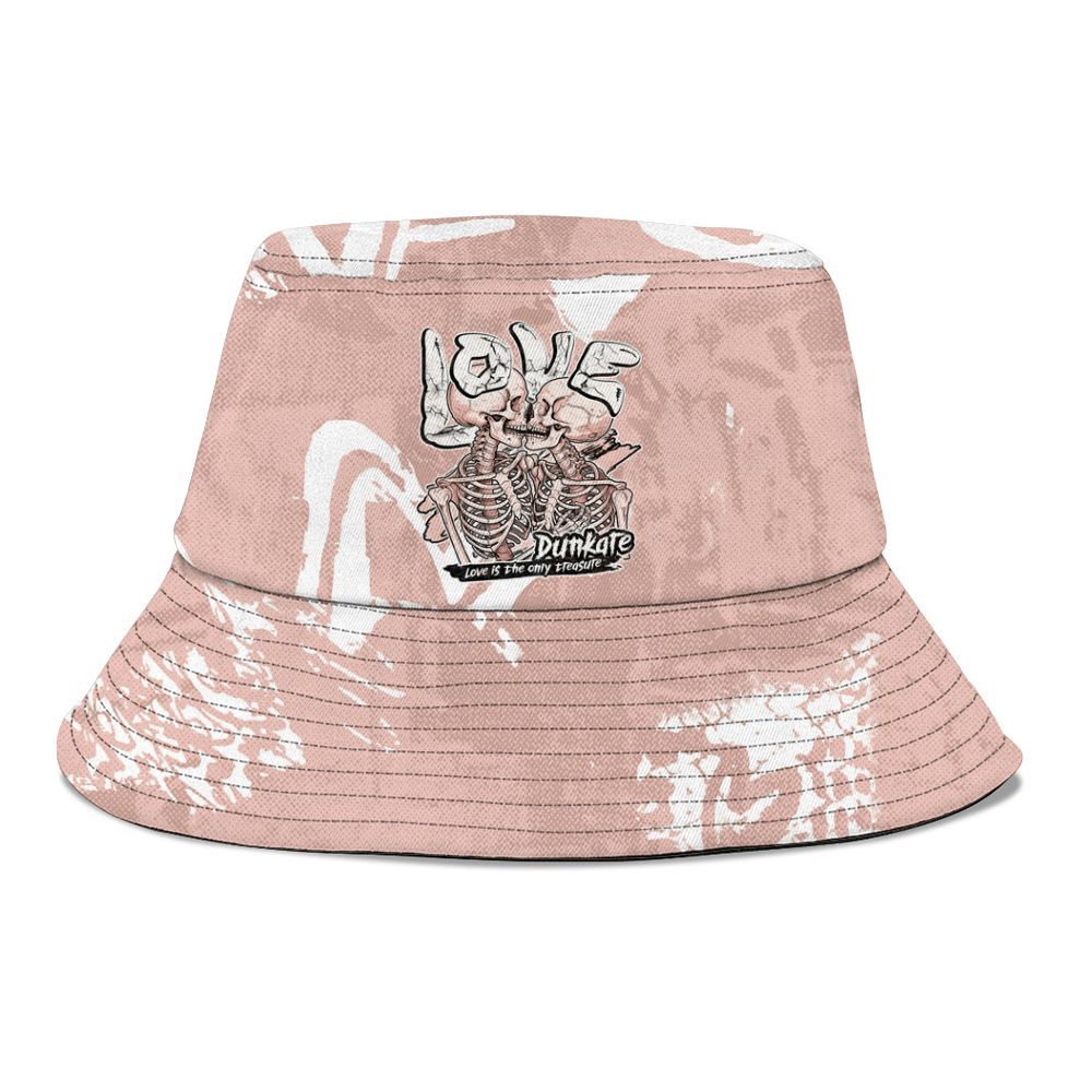 Bucket Hat To Match Low Legend Pink 11s - Skull Love Graphic