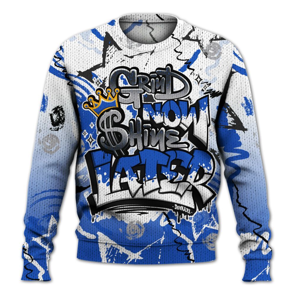 Knitted Sweater To Match Retro Stealth 5s - Grind Shine Later Drip