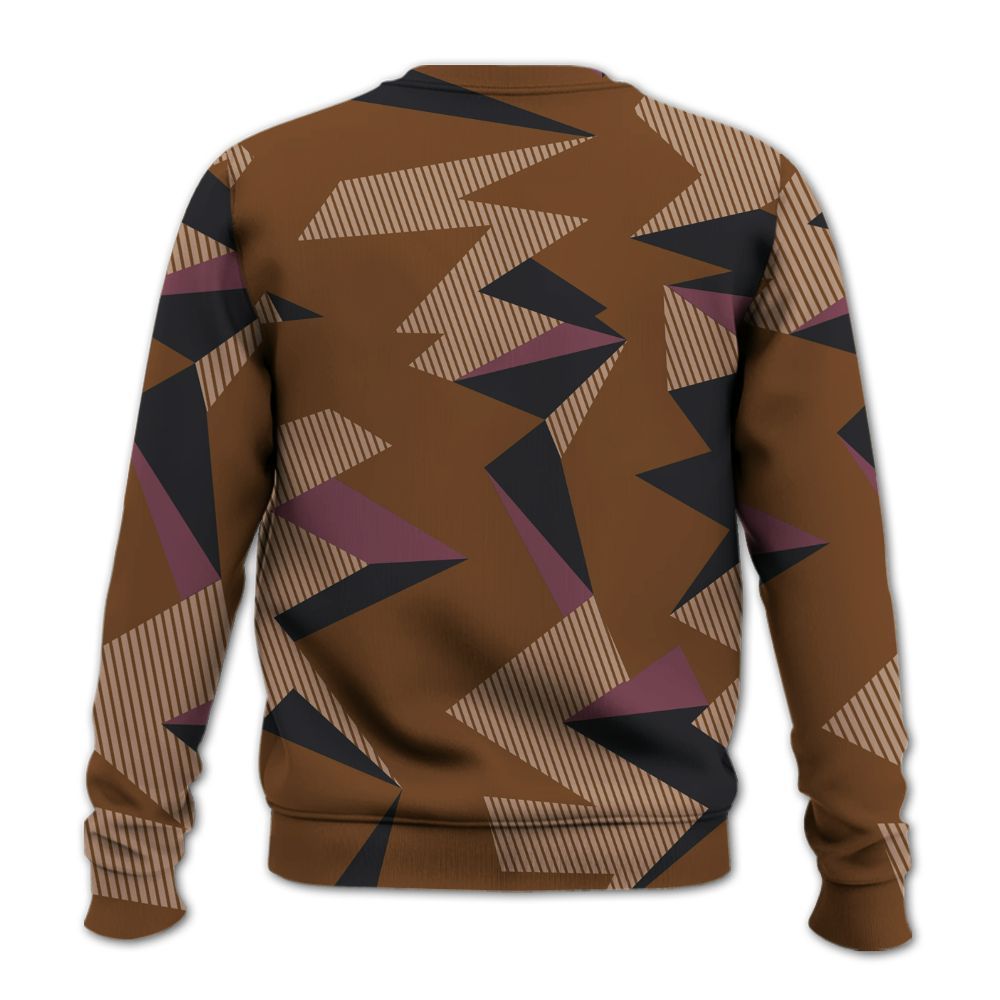 Sweatshirt To Match Archaeo Brown 3s - Geometric Camouflage Pattern All Over Print