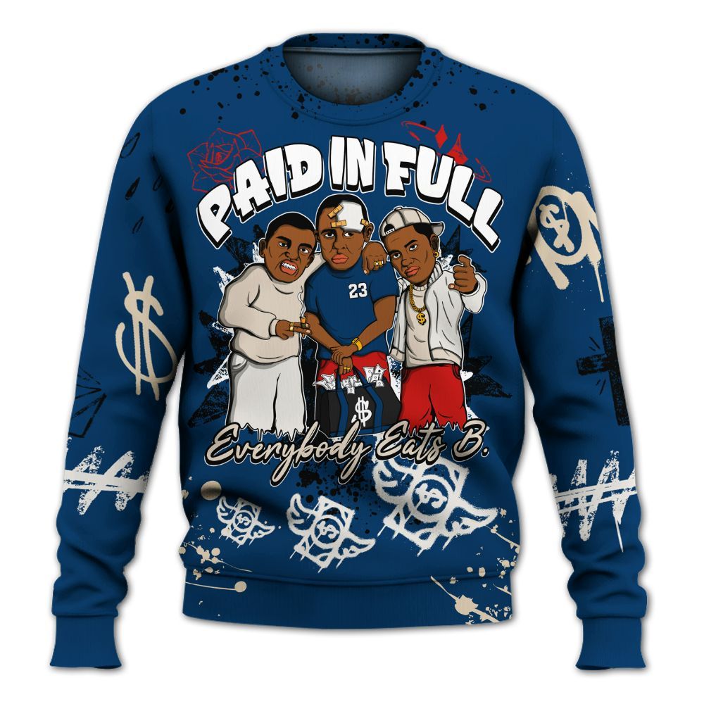 Sweatshirt To Match Retro Rare Air 11s - Everybody Paid In Full Crayon All Over Print