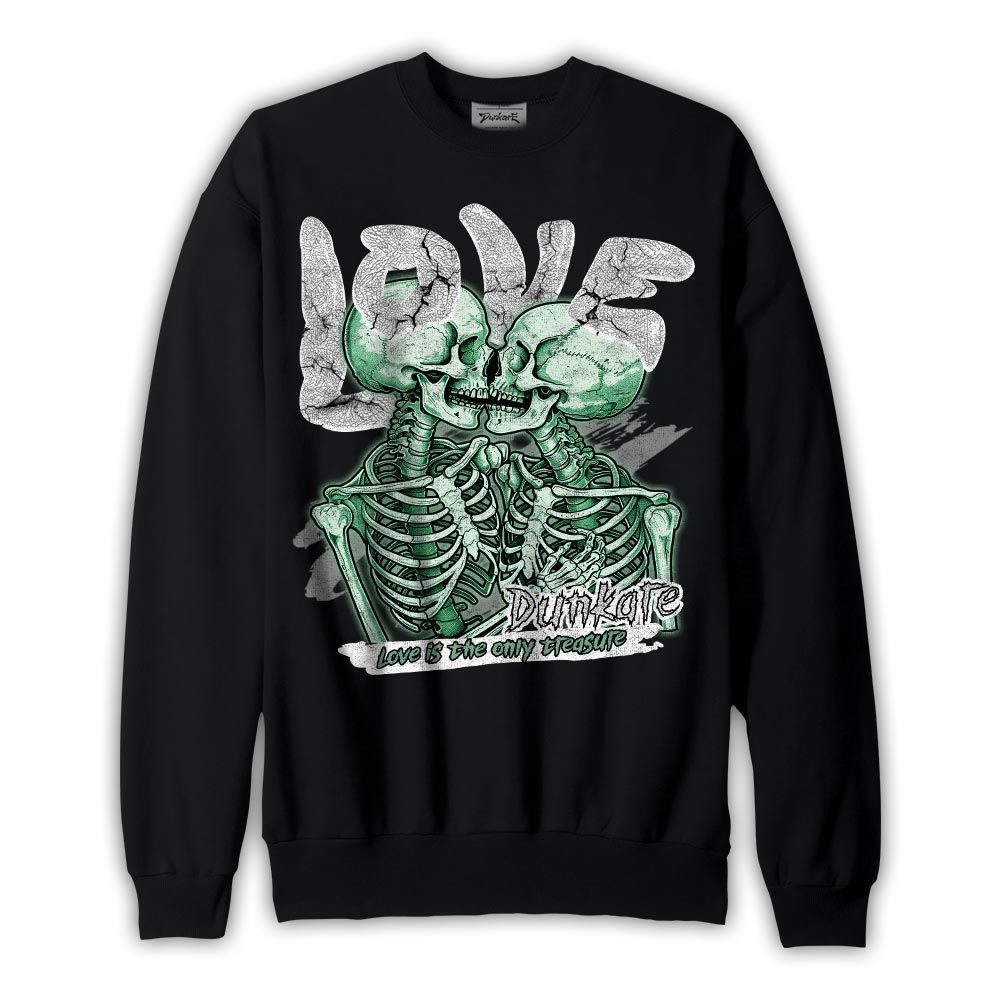Sweatshirt To match Black Green Glow 3s Sweatshirt - Skull Love Graphic