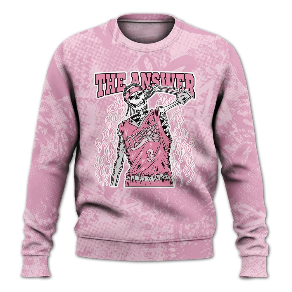 Sweatshirt To Match Orchid 4s - Allen Answer Skeleton Heart All Over Print