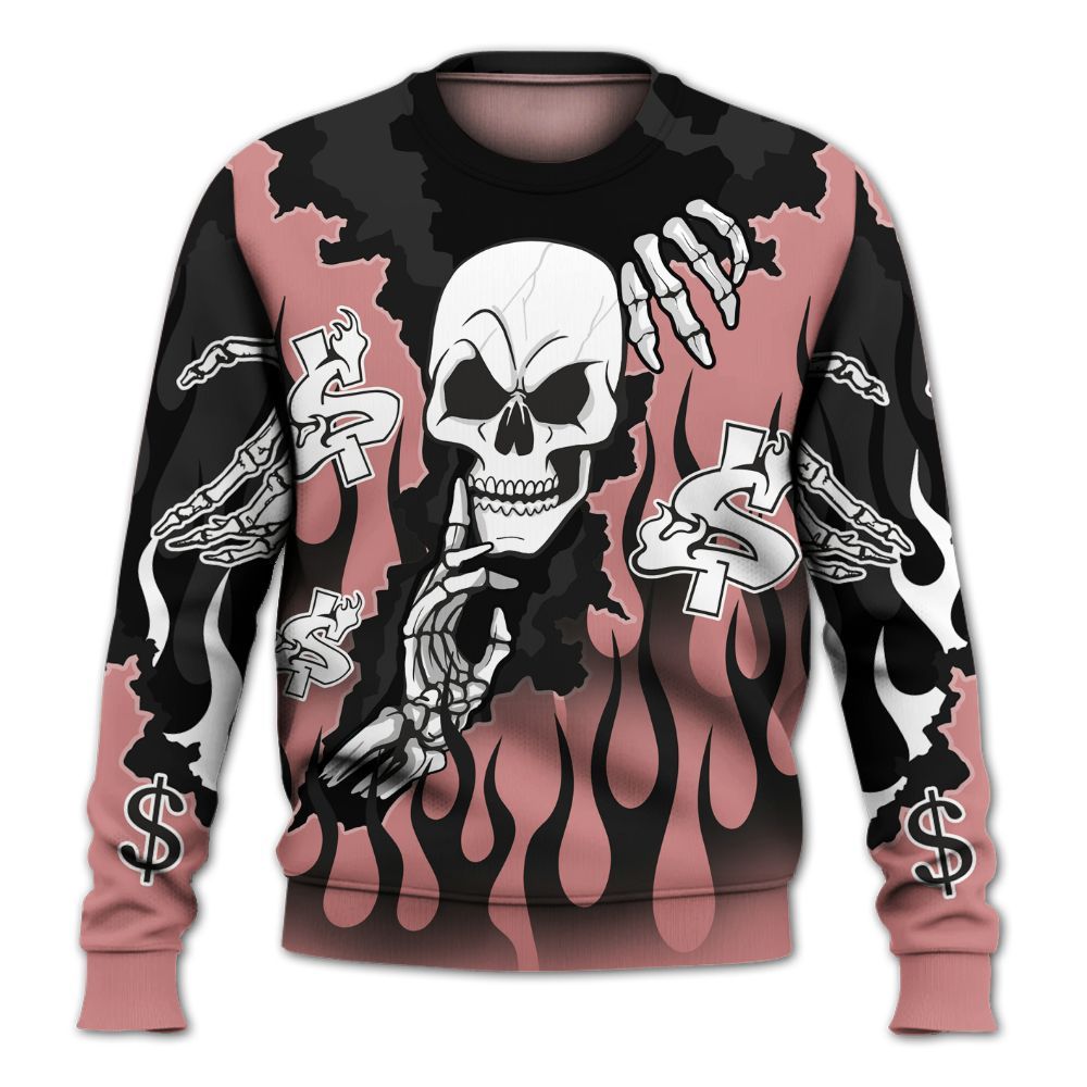 Sweatshirt To Match Low OG Rust Pink 1s - Ones Move In Silence Graphic Trapped All Over Print