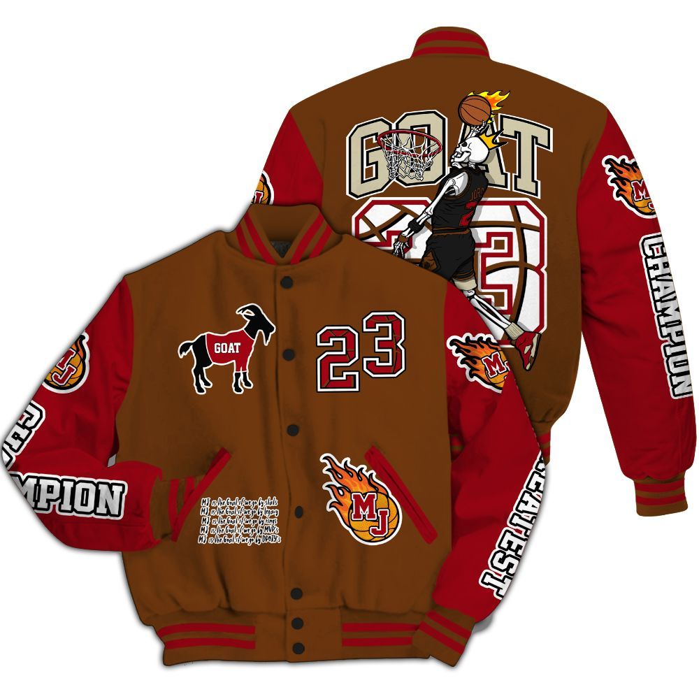 Varsity Jacket To Match Archaeo Brown 5s - 23 G.0.A.T Jump Up Basketball All Over Print