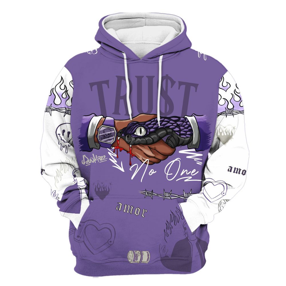 Hoodie To Match Dunk Low Black Raspberry - Snake Trust No One All Over Print