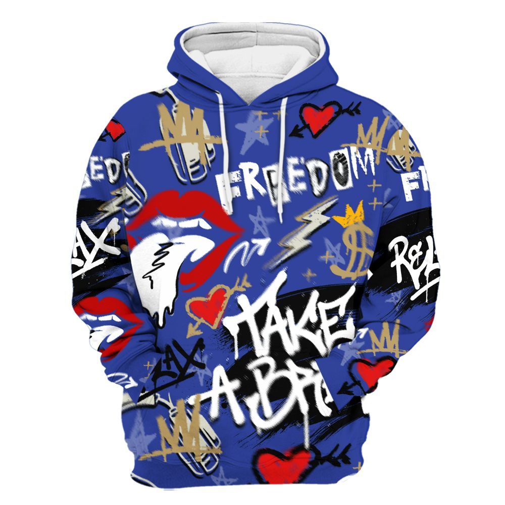 Hoodie To Match Air 180 Concord - Take Break Freedom Graffiti Streetwear All Over Print