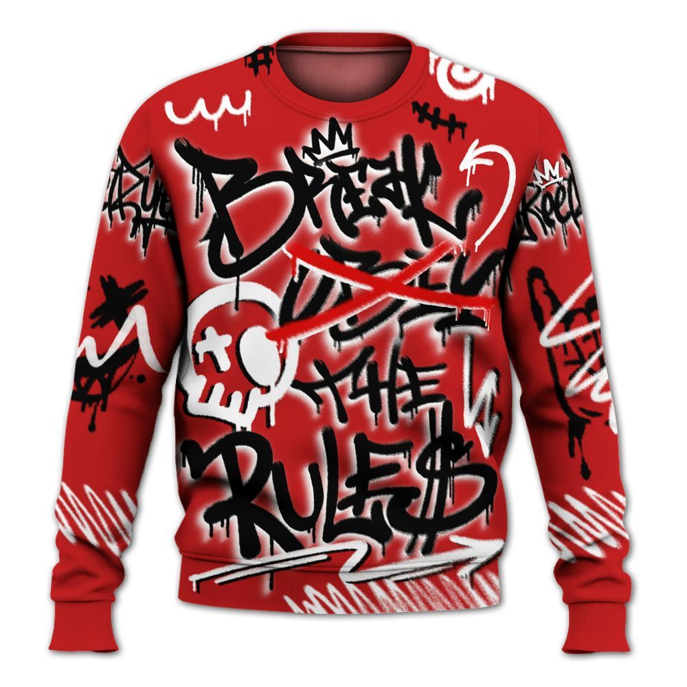 Sweatshirt To Match Bred Reimagined 4s - Break Rules Streetwear All Over Print