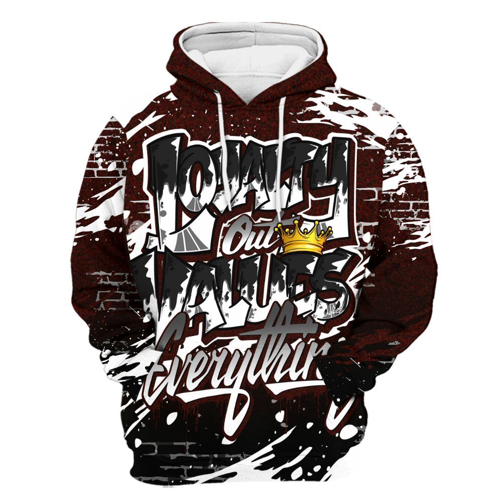 Hoodie To Match Air Force 1 Low Halloween Skull 2024 - Values Of Loyalty Drip All Over Print