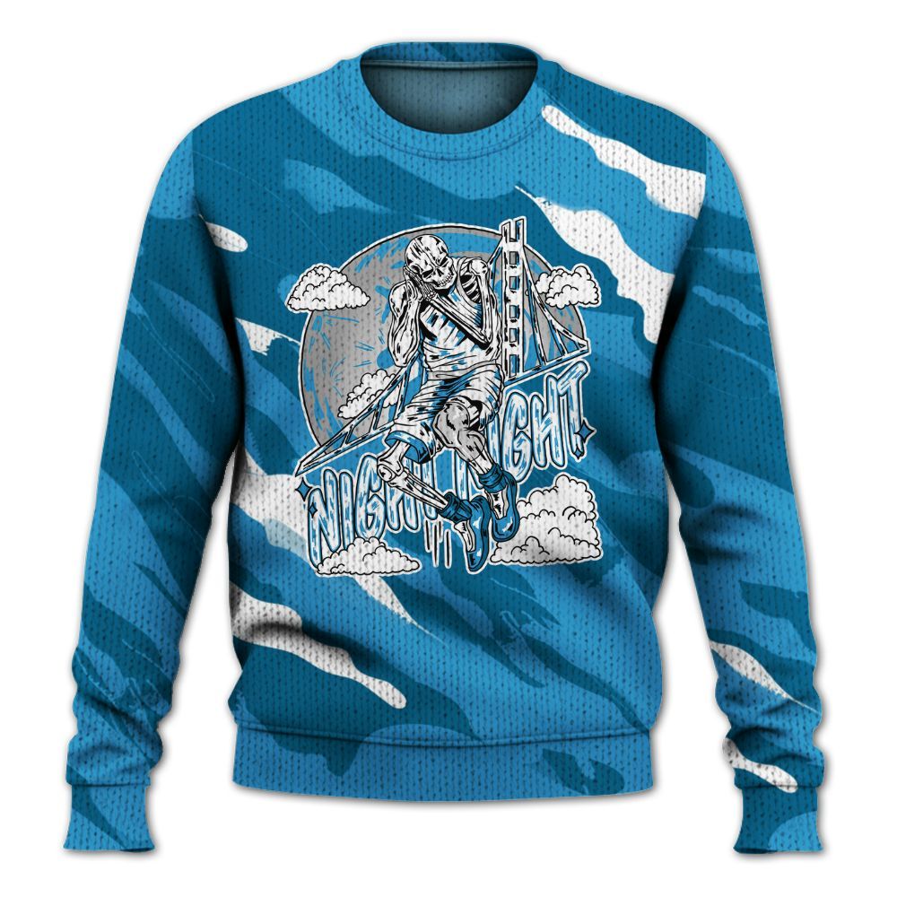 Knitted Sweater To Match Powder Blue 9s - Seeya Skeleton Colored
