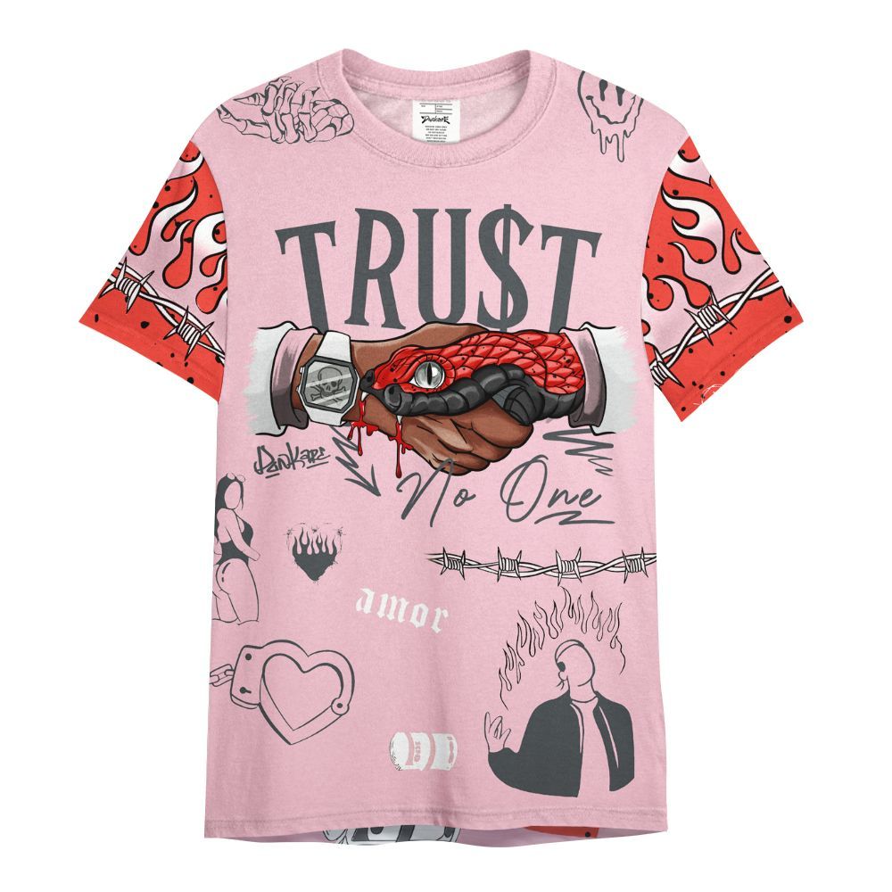 Shirt To Match Retro Awake Arctic Pink - Snake Trust No One All Over Print