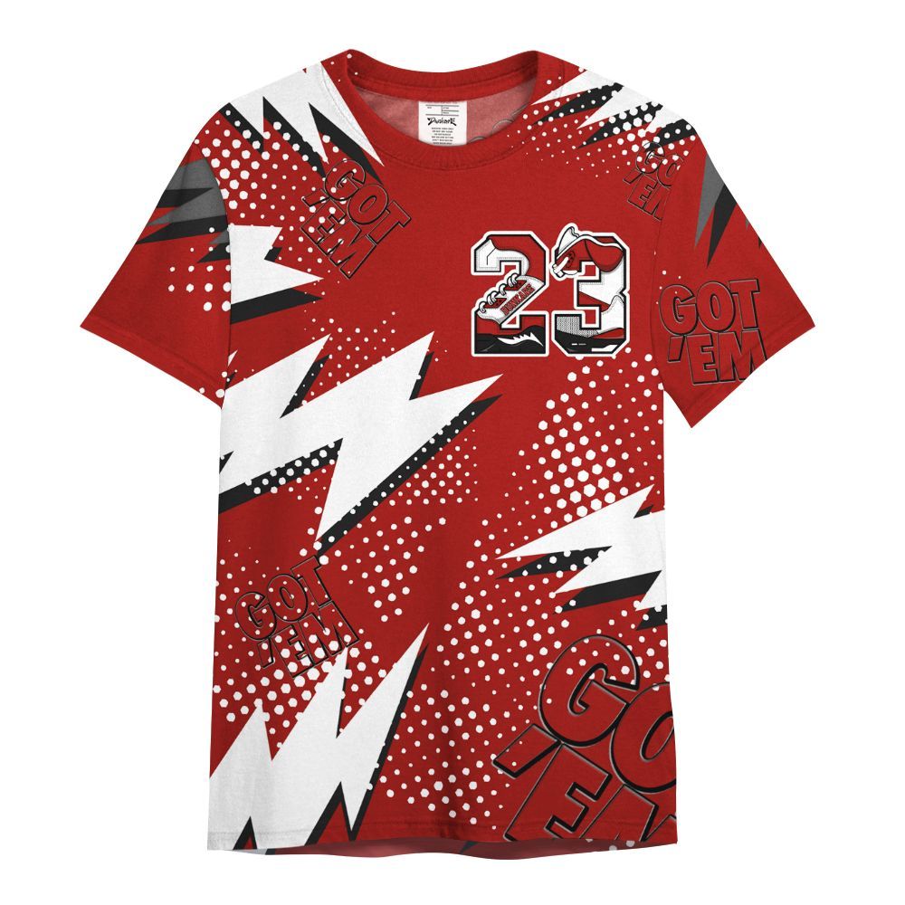 Shirt To Match High OG Varsity Red 1s - Custom Name Number 23 5s All Over Print