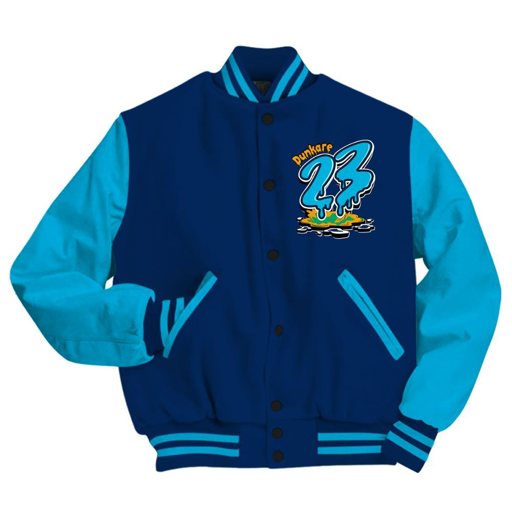 Varsity Jacket To Match Dunk Low GS Electric Algae - Custom Name 23 Drip All Over Print