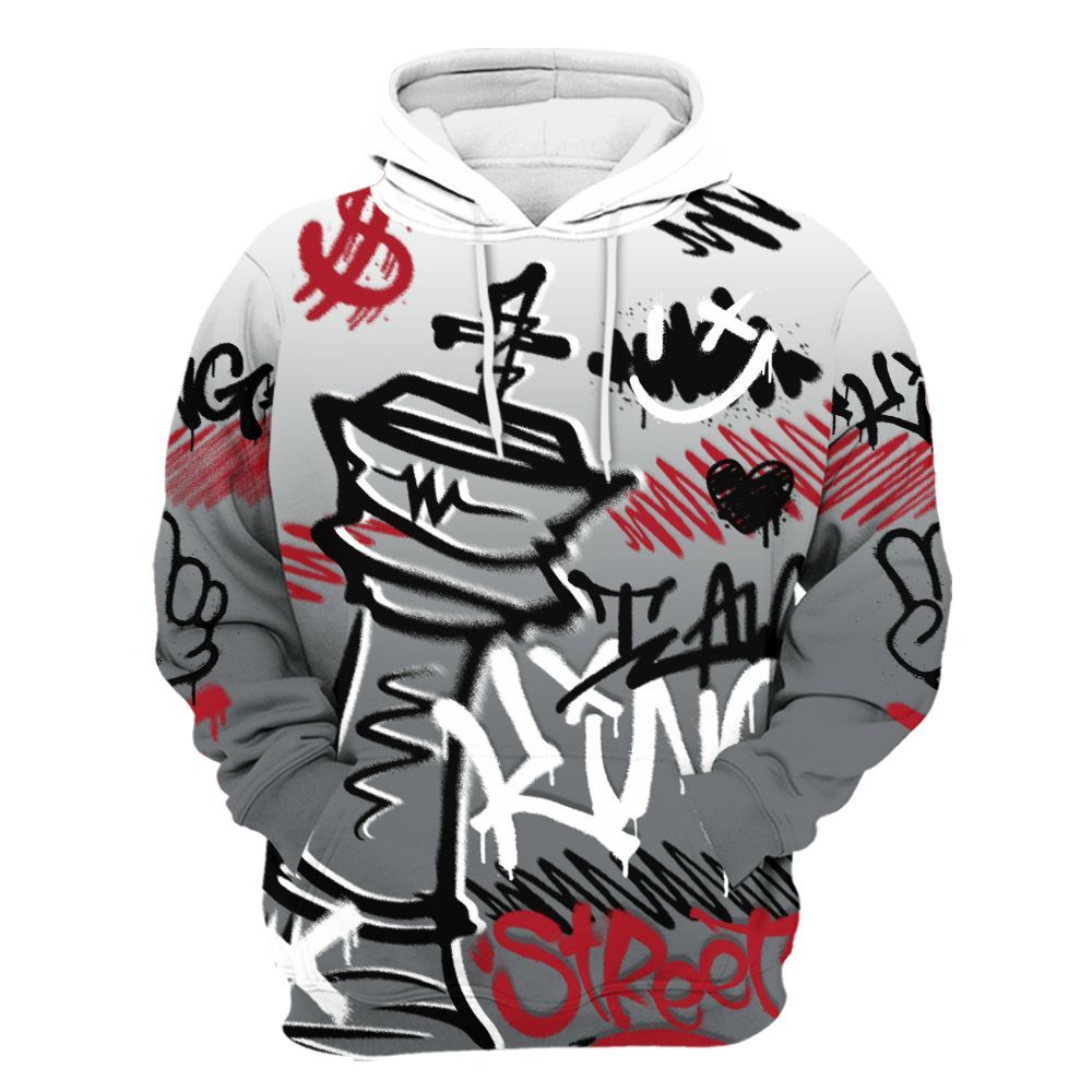 Hoodie To Match Retro Fire Red 9s - Street King Chess Streetwear All Over Print