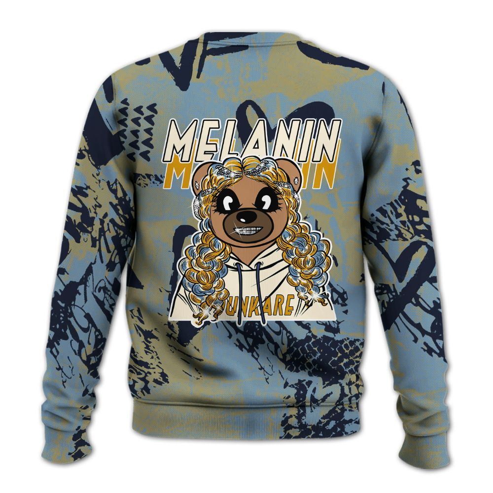 Sweatshirt To Match High OG First In Flight 1s - Pigments Bear Heart Grunge All Over Print