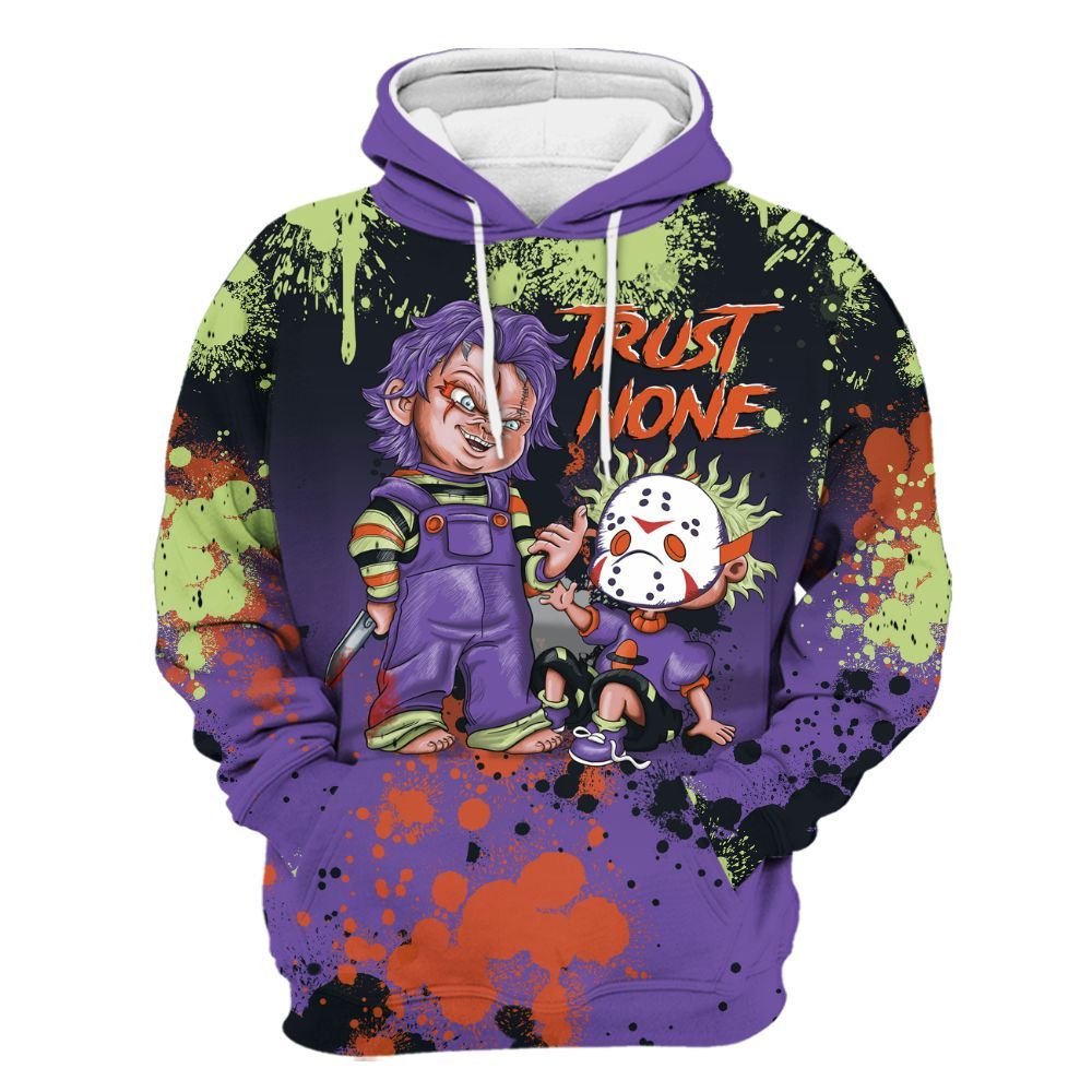 Hoodie To Match Canyon Purple 4s - Trust No One Scary All Over Print