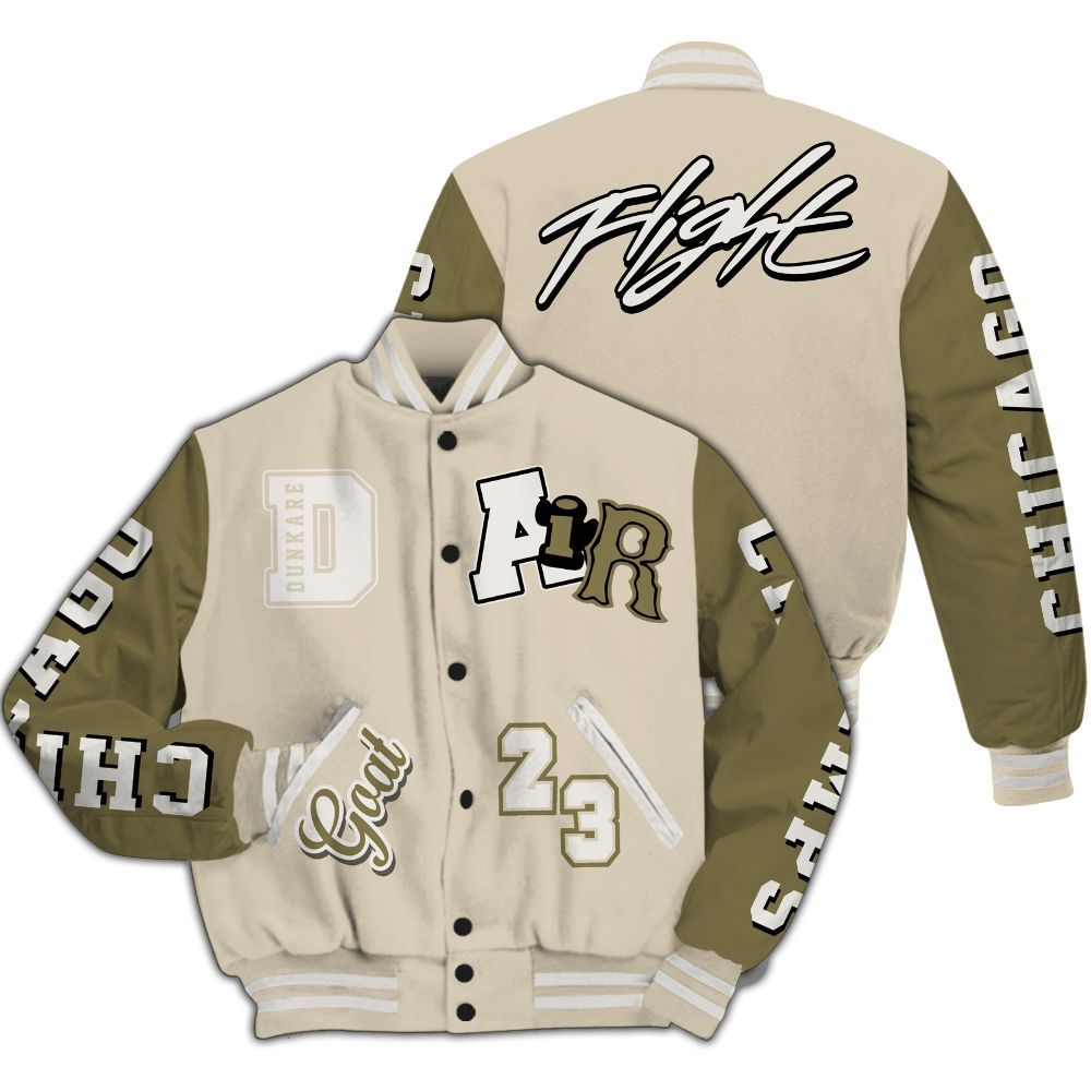 Varsity Jacket To Match Sail Neutral Olive 6s - AIR Number 23 GOAT All Over Print