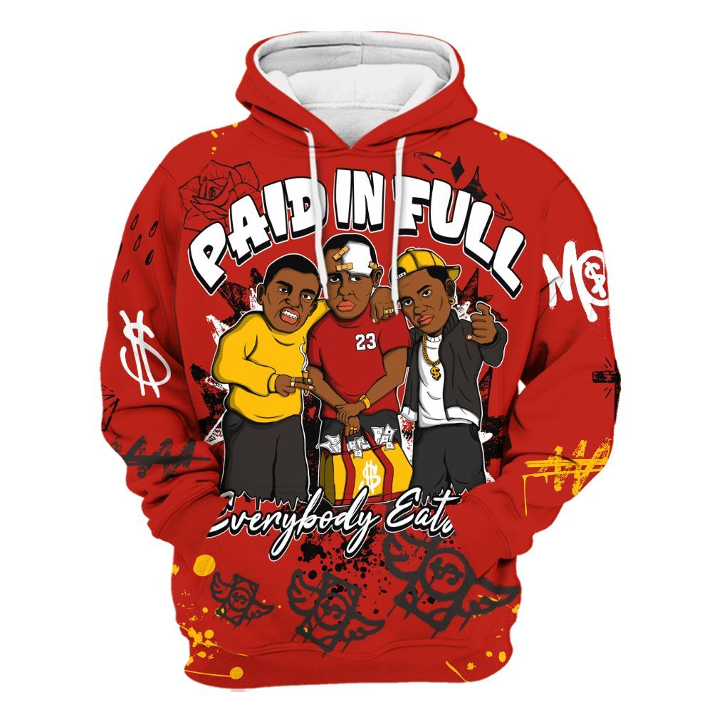 Hoodie To Match Ferrari 4014s - Everybody Paid In Full Crayon All Over Print