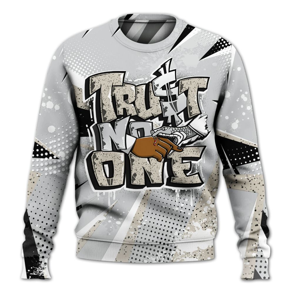 Sweatshirt To Match Metallic Silver 2024 5s - Poly Trust No One Dripping All Over Print