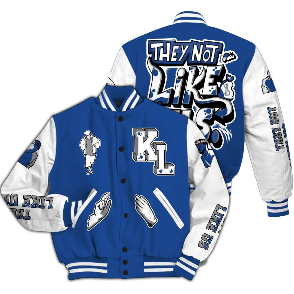 Varsity Jacket To Match High OG True Blue 1s - Dislike Us Graphic All Over Print