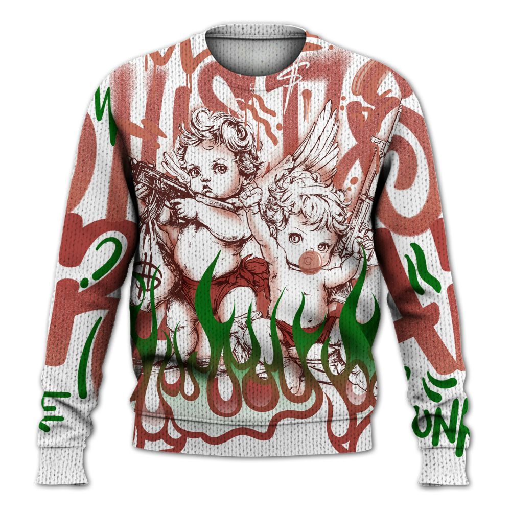 Knitted Sweater To Match Dune Red 13s - Angel Hustle Hard