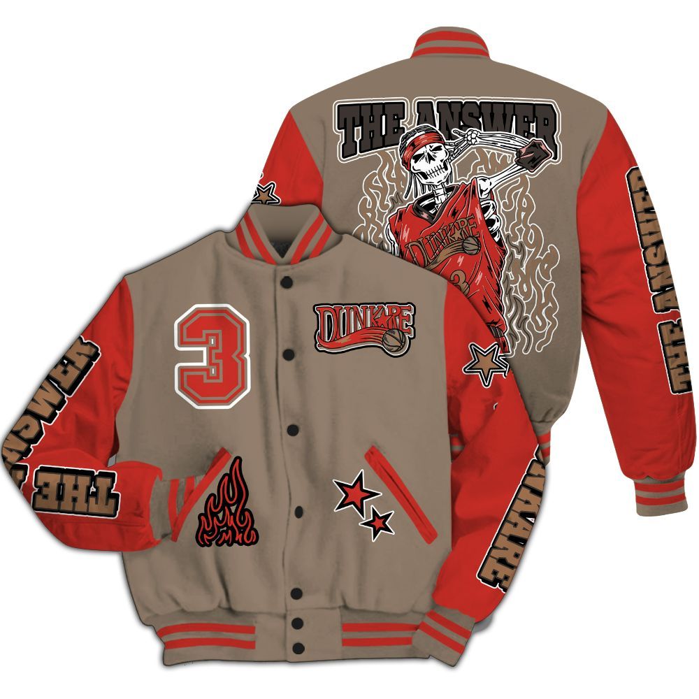 Varsity Jacket To Match Air Max Rocky Distressed - Allen Answer Skeleton All Over Print