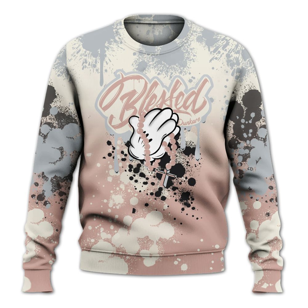 Sweatshirt To Match Air Force Low 1 Arctic Orange - God Blessed Ink Drip All Over Print