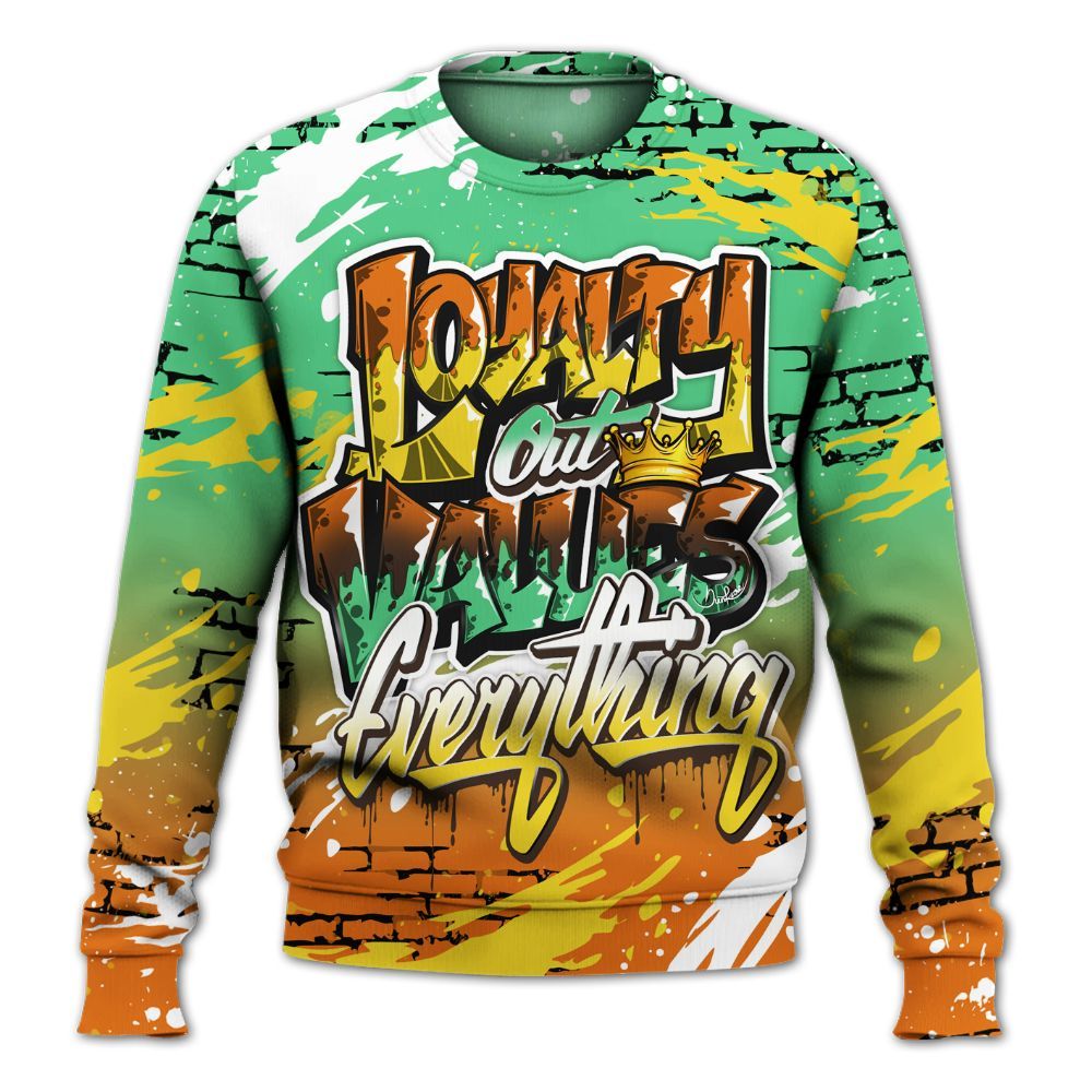 Sweatshirt To Match SB Dunk Low Tourmaline - Values Of Loyalty Drip All Over Print