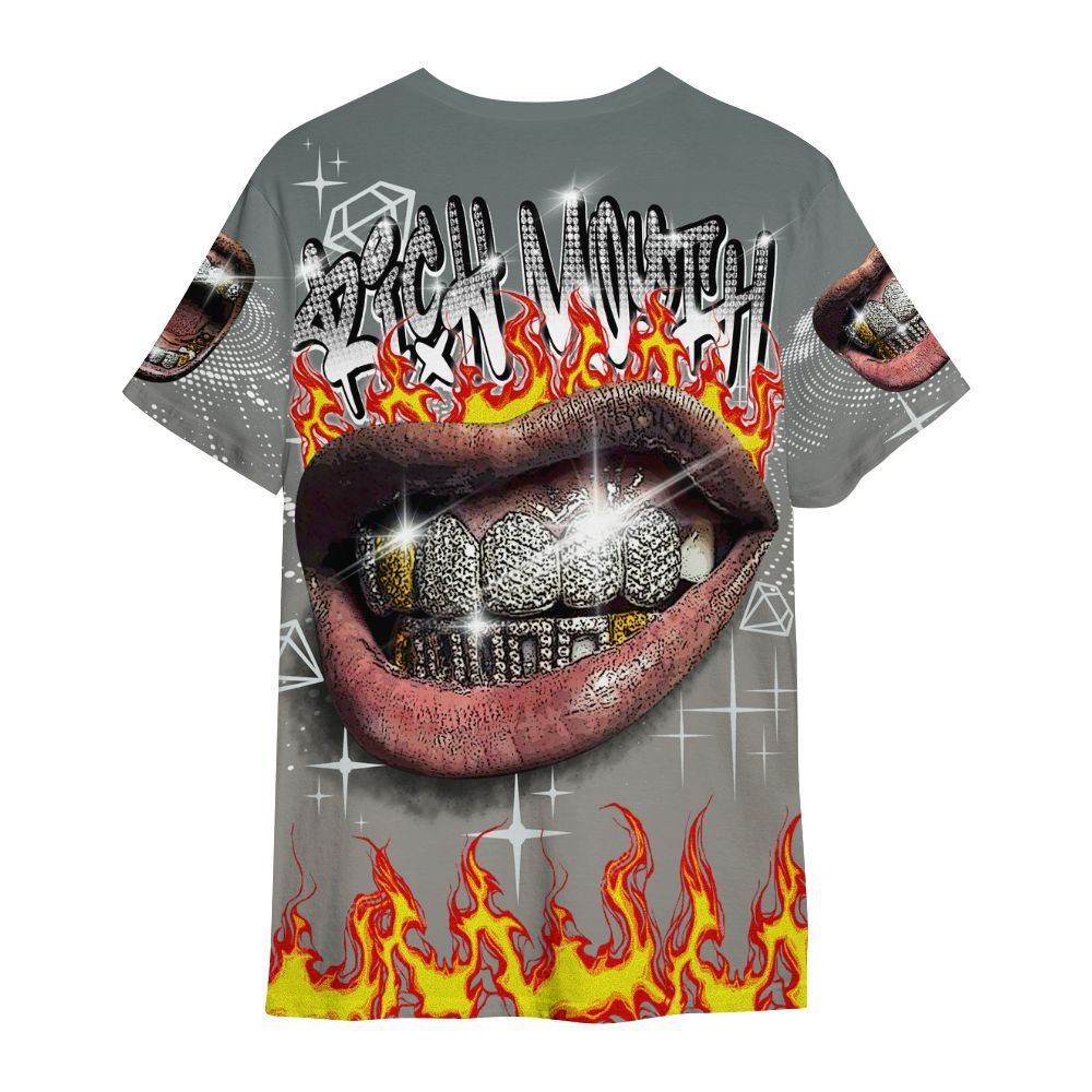 Shirt To Match Cool Grey 9s - Rich Mouth Fire Rap Retro 90s All Over Print