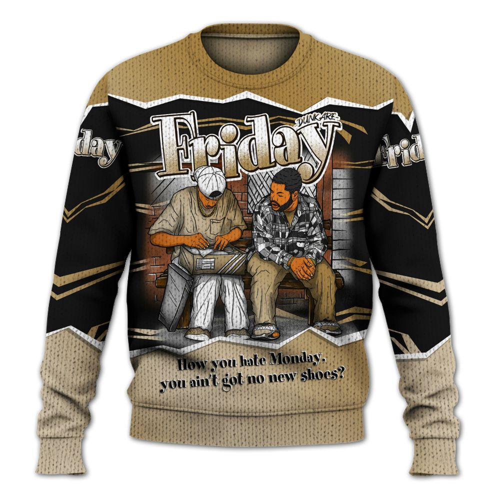 Sweater To Match Max 96 Low Black White Gold - Friday Movie 90s TV Graphic