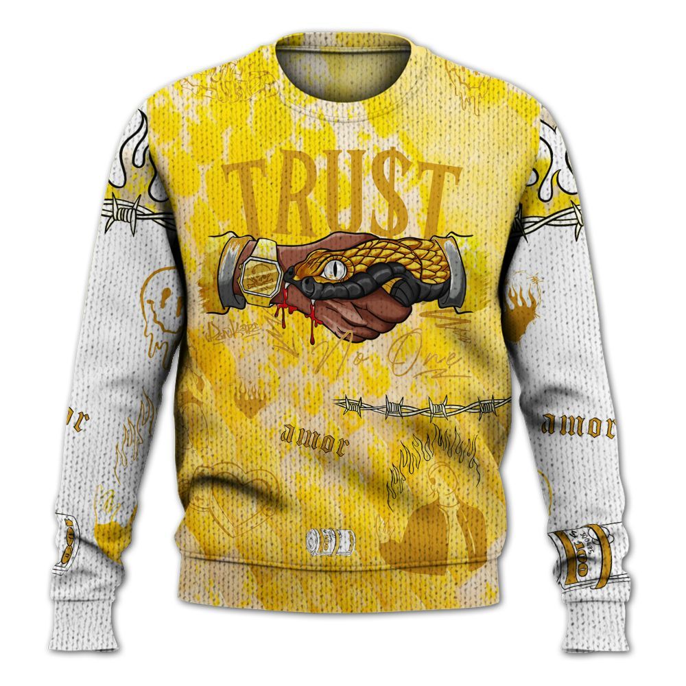 Knitted Sweater To Match Low Yellow Python 11s - Snake Trust No One