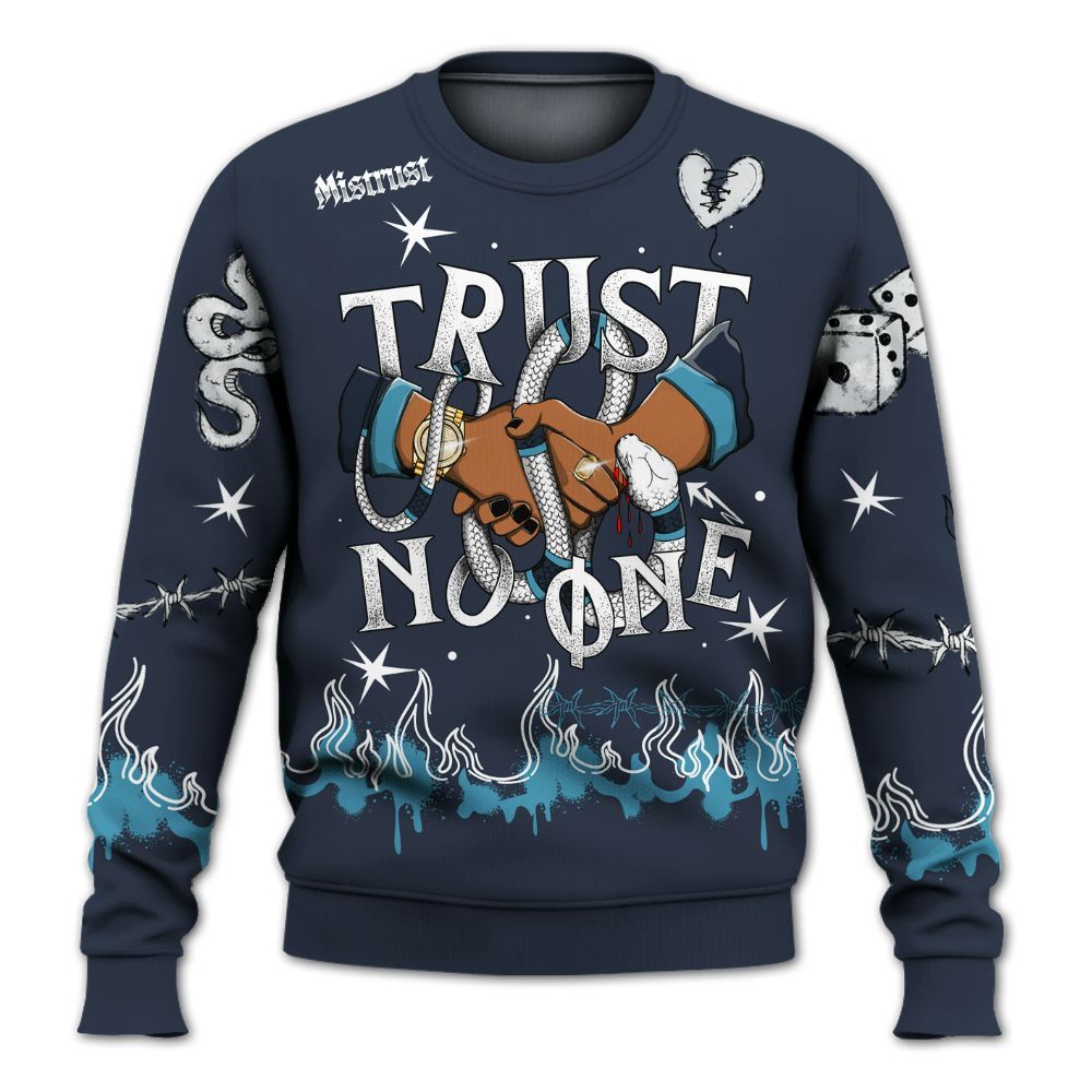 Sweatshirt To Match Retro Obsidian 13s - Trust No One Snake-Bite Doodle Crayon All Over Print