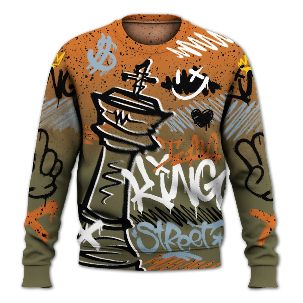 Sweatshirt To Match Olive 5s - Street King Chess Streetwear All Over Print