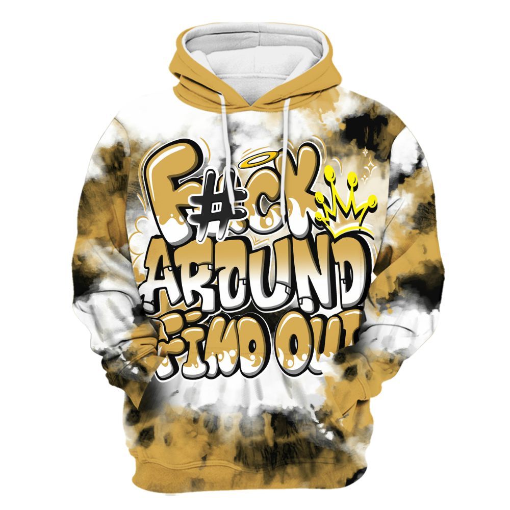 Hoodie To Match Retro Light Ginger 14s - Tie Dye FK Around Find Out All Over Print