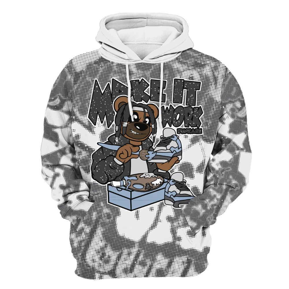 Hoodie To Match Reverse Black White 6s - Pull It Off Bear Street All Over Print