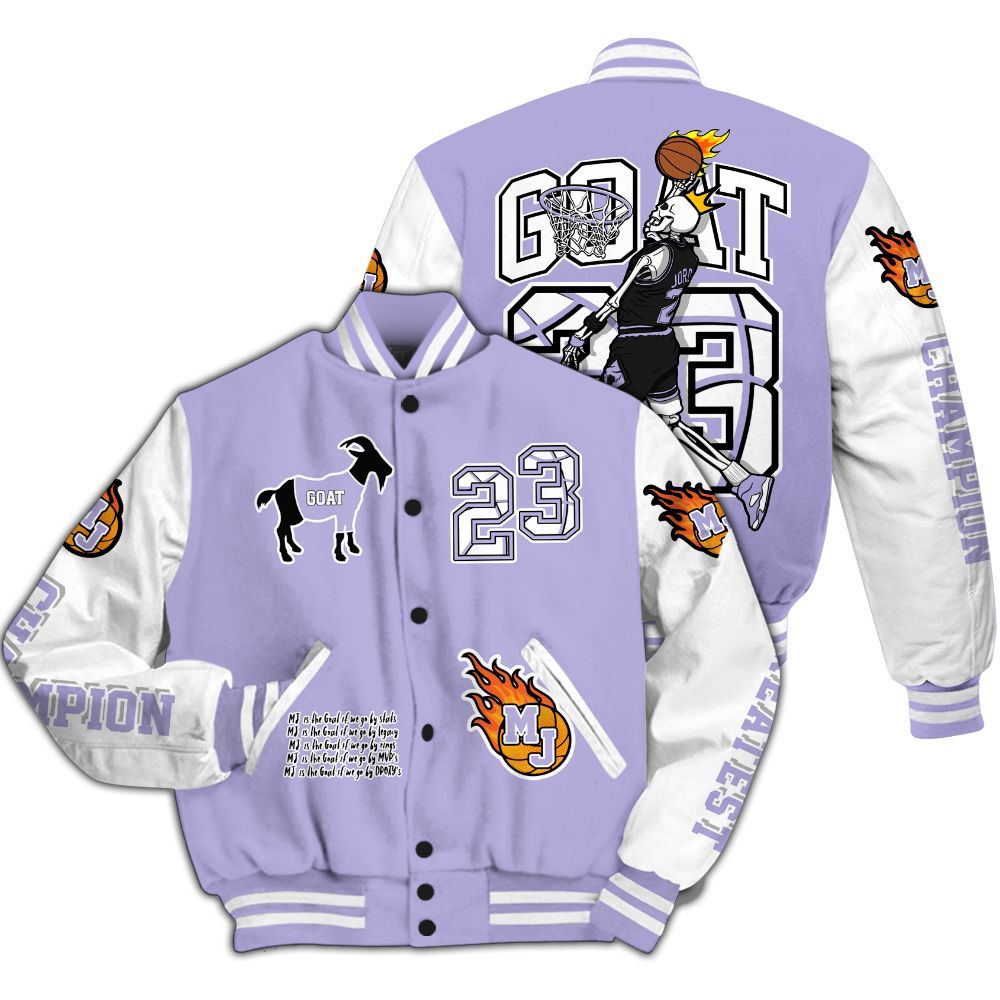 Varsity Jacket To Match Low Pure Violet 11s - 23 G.0.A.T Jump Up Basketball All Over Print