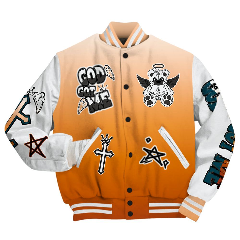 Varsity Jacket To Match Air Max One Block Down Churney - Gods Guides Me Bear All Over Print