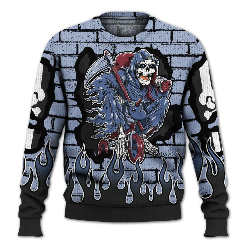 Knitted Sweater To Match Black Metallic 5s - Self Make Skeleton Crashed
