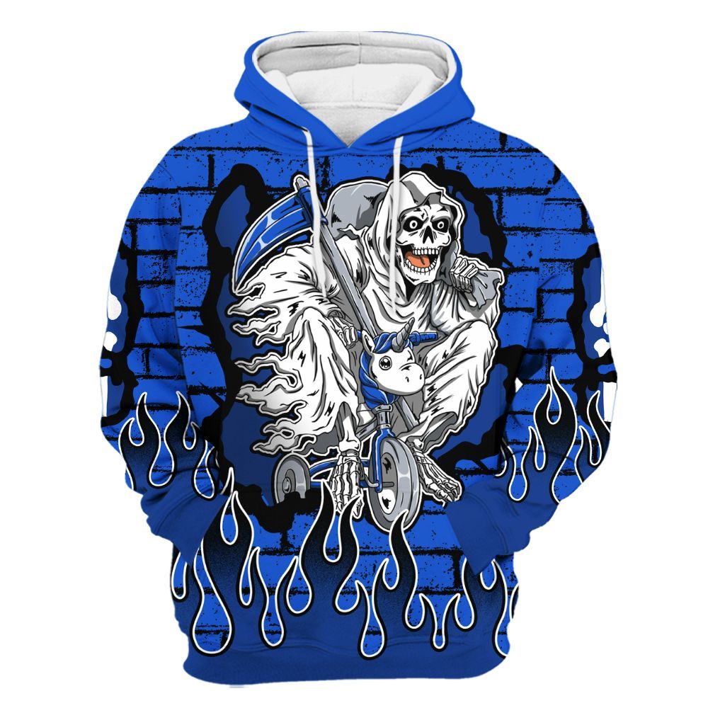 Hoodie To Match Air Foamposite One Royal - Self Make Skeleton Crashed All Over Print