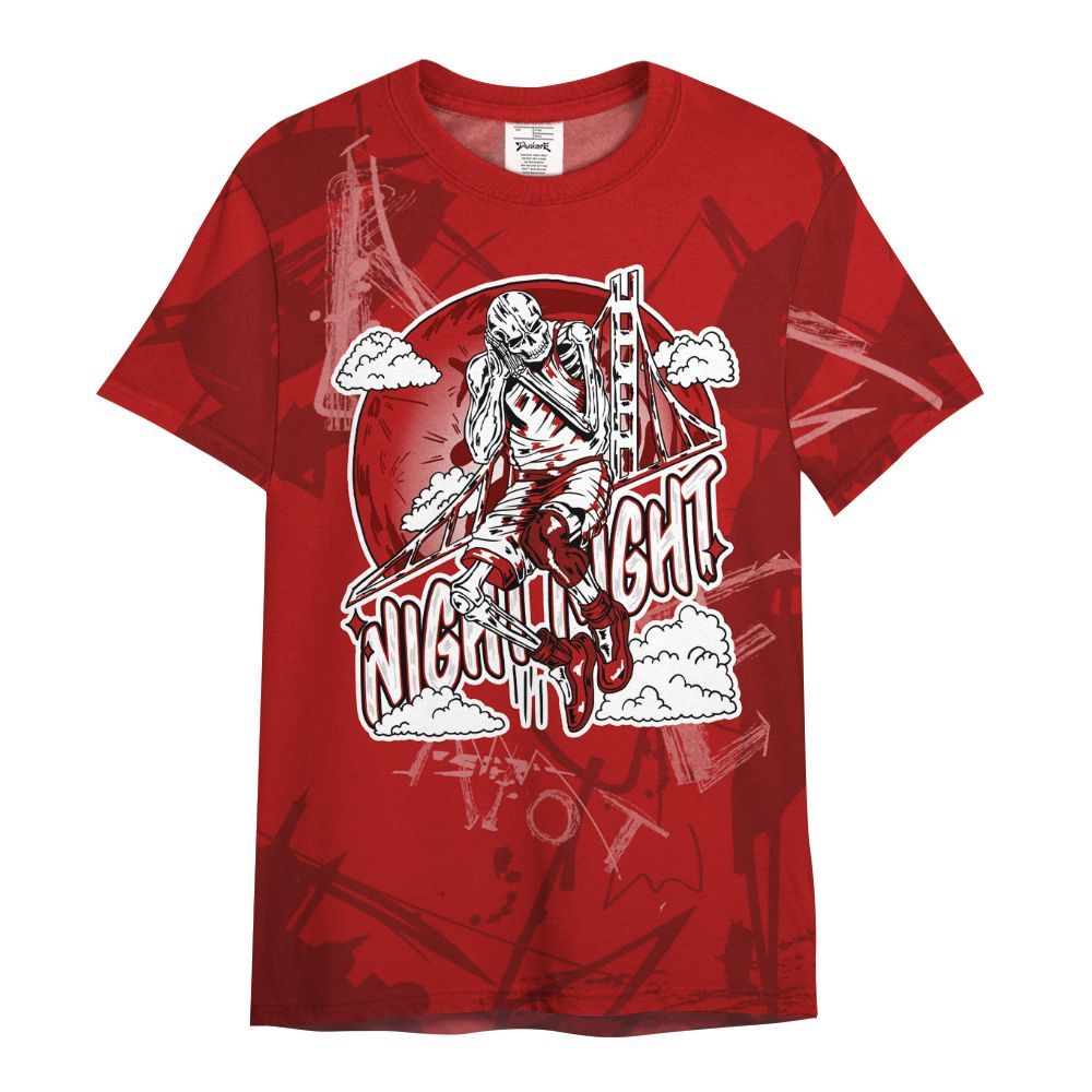 Shirt To Match Red Taxi 12s - Seeya Skeleton Messyz All Over Print