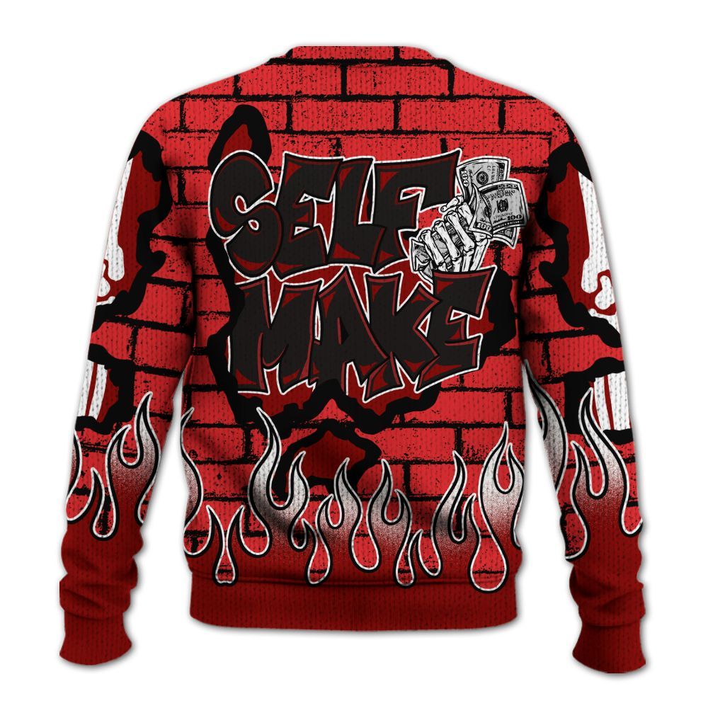 Knitted Sweater To Match Chile Red 9s - Self Make Skeleton Crashed