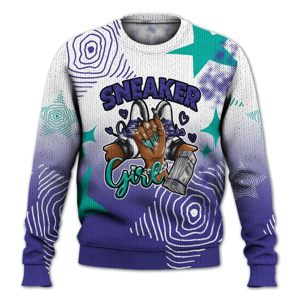 Sweater To Match Retro Grape 5s - Sneakerz Girlz Unique Starz Graphic