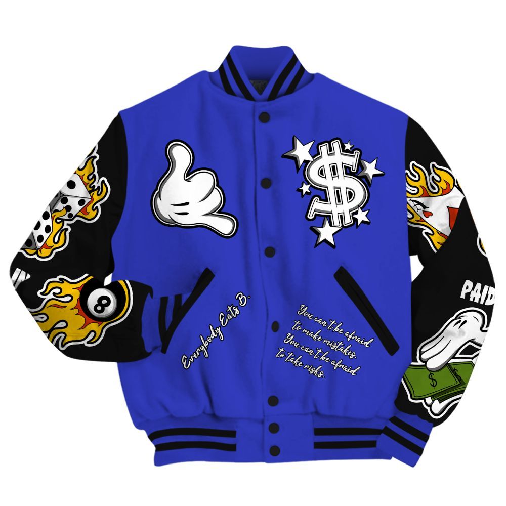 Varsity Jacket To Match Retro Black Concord 12s - Everybody Paid In Full Graphic All Over Print