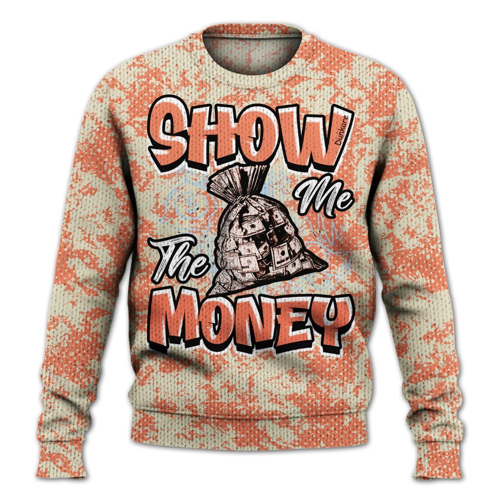 Knitted Sweater To Match DJ Khaled Crimson Bliss 5s - Show Me The Money Retro
