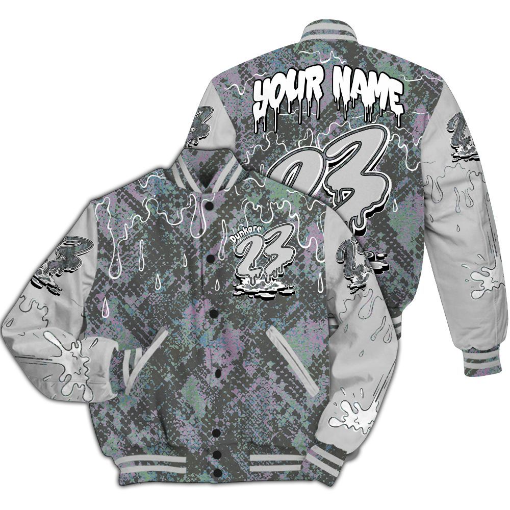 Varsity Jacket To Match Low CNY Year Of The Snake 11s - Custom Name 23 Drip All Over Print